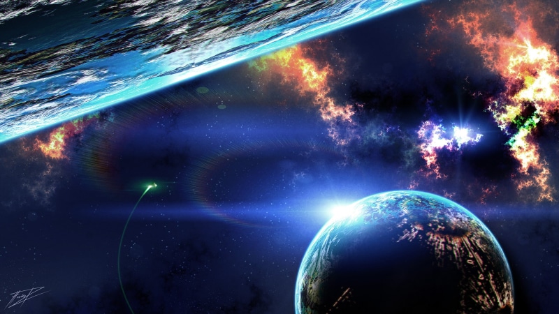 planets, nebula, knight, sci, Futuristic, x, art, outer, spaceship, vampire, Spacecrafts, hd, anime, stars, fi, 1080P, px, Space, 1920x1080 px