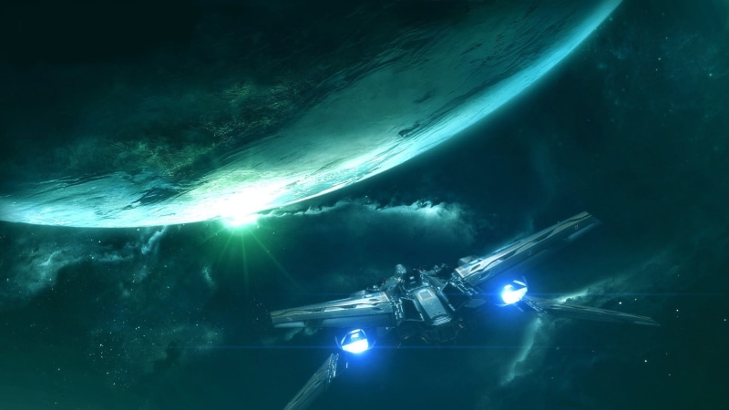 spaceship, 1080P, space, digital art, earth, digital, fiction, science, science fiction, art