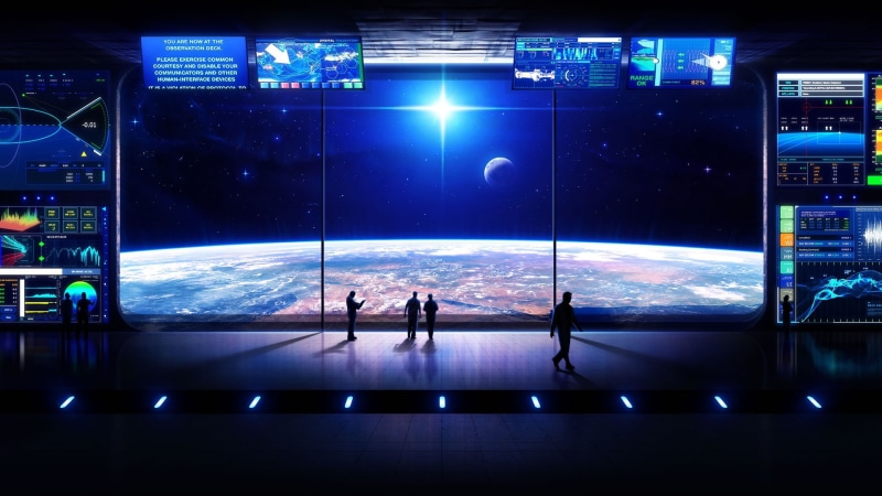 planets, station, art, x, outer space, futuristic, computers, space, earth, sciencefiction, sun, hd, 1080P, outer, future
