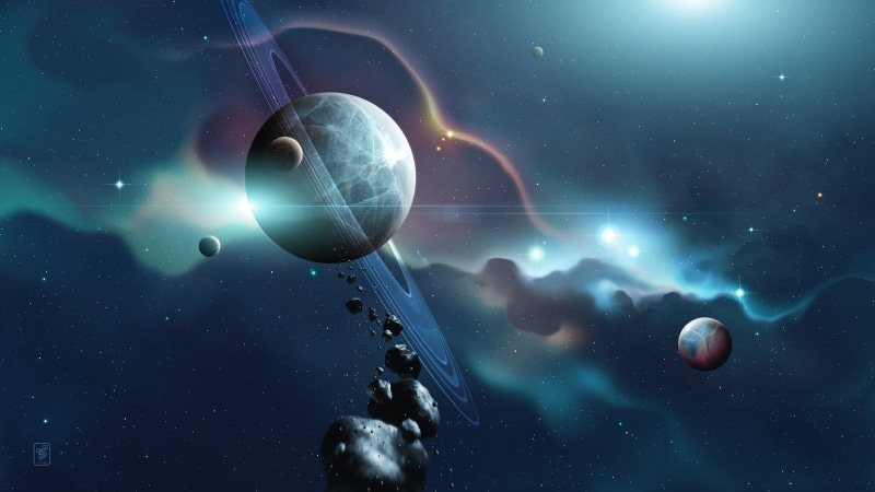 Spacescape, Asteroids, 4K, Planets, Saturn, 4K