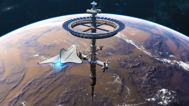 space, artwork, science fiction, close-up, Space Shuttle, Satellite, technology, motion, nature, digital composite, reflection, day, sunlight, planet earth