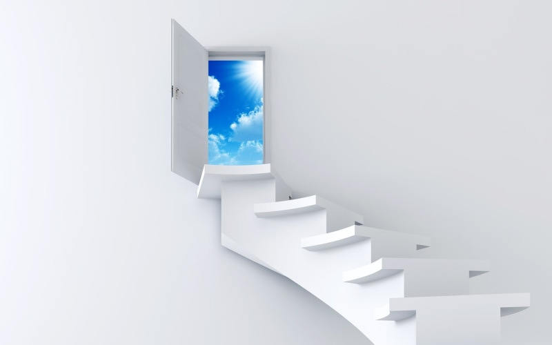 sky, 1080P, stairway, pics, door, heaven, photo
