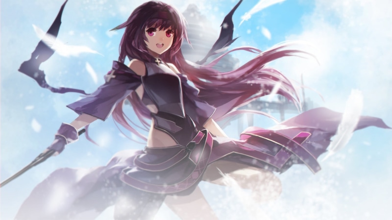 leisure activity, sword, cloud - sky, armor, lens flare, feathers, purple, front view, low angle view, emotion, clouds, costume, digital, female