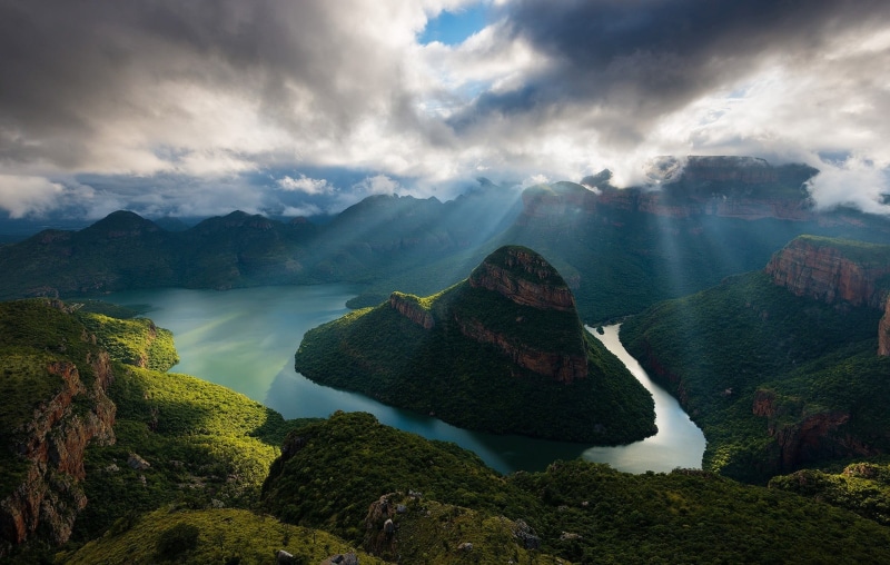 nature, body, mountain range, flowing water, sky, clouds, water, cloud - sky, 1080P, mountains, morning, South Africa, landscape, beauty in nature, mountain