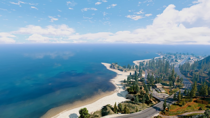 idyllic, horizon over water, beauty in nature, horizon, day, cloud - sky, beach, trees, city, 4K, land, no people, water, Redux, tranquility, tranquil scene