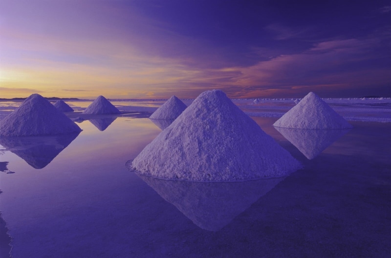 nature, dusk, sky, water, salt - mineral, cloud - sky, beauty in nature, land, tranquility, pyramid shape, salt flat, no people, scenics - nature, tranquil scene