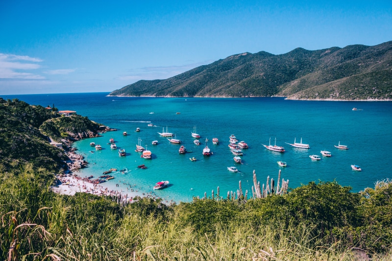 brazil, sailboat, mountain, mode of transportation, land, plant, tranquil scene, sea, bay, coast, watercrafts, horizon, summer, tranquility, outdoors, turquoise colored