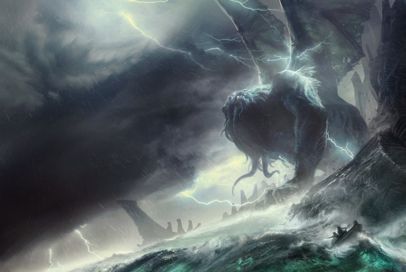 sea, creature, storm, 720P, Cthulhu