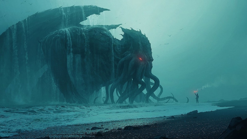 sea, tide, Andree Wallin, 1080P, behemoth, Cthulhu