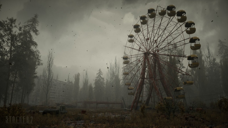 S.T.A.L.K.E.R. 2, trees, Pripyat, ferris wheel, 1080P, abandoned, BTR-80, S.T.A.L.K.E.R.