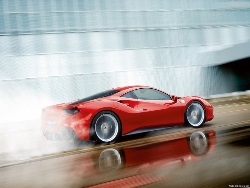 auto racing, sport, 720P, driving, road, motion, red, day, competition, motor vehicle, mode of transportation, Ferrari 488 GTB, sports race, racecar, Ferrari