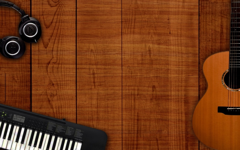 full frame, wood, copy space, equipment, 2K, desk, wood - material, no people, acoustic, textured, music, string instrument, dj, piano key, brown, musical equipment