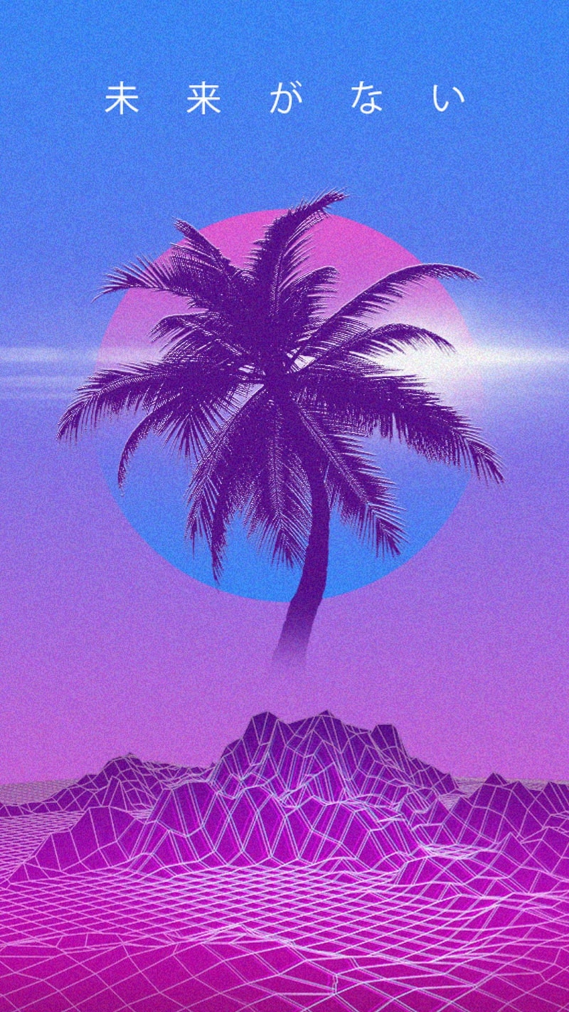 1080P, vaporwave, synthwave, palm trees, 1980s, Retro style