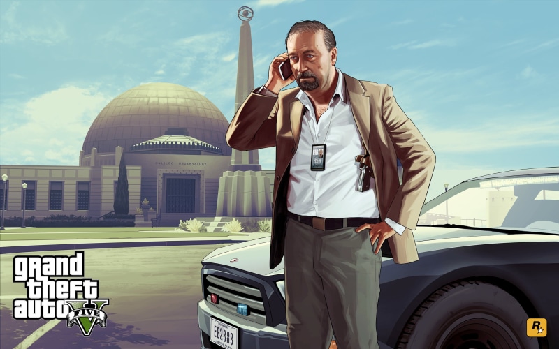 urban Scene, street, built structure, land Vehicle, sunlight, v, observatory, young Adult, young men, cheerful, suit, technology, smiling, grand theft auto v