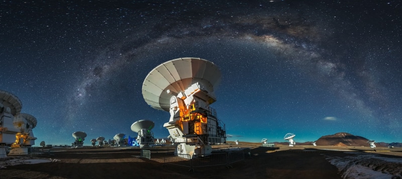 milky way, dark, technology, architecture, low angle view, astrology, solar system, nature, satellite, science, photography landscape nature alma observatory atacama desert milky way astronomy starry night galaxy long exposure technology chile