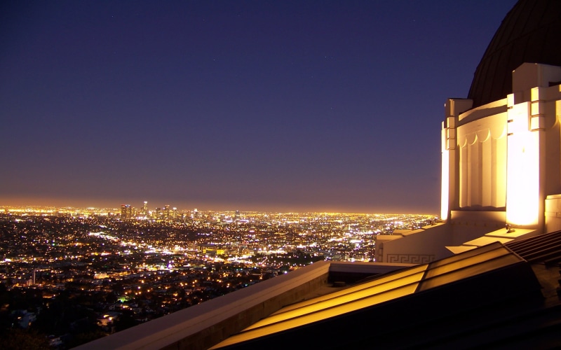 photography, observatory, losangelescalifornia, california, lights, yellow, downtown, city, la, griffith, 2K, night, blue, architecture, cityscape, griffithobservatory