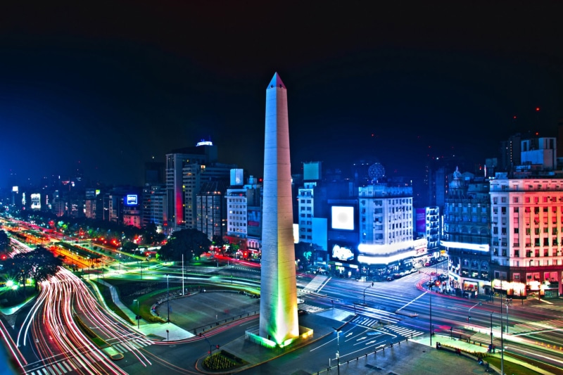 Obelisk, Argentina, Buenos Aires, 1080P, Road, Cities, Night, Building, Time-Lapse