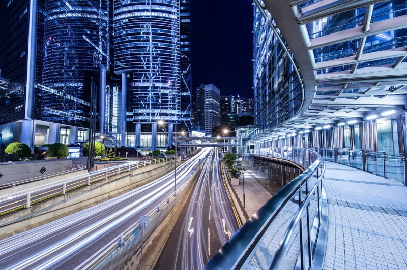 blue, illuminated, asia, traffic, modern, downtown District, architecture, travel, Nightscape, lights, timelapse, VR, night, Long Exposure, ED, Nikkor