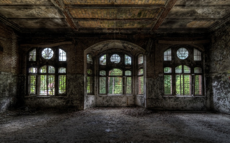 abandoned, room, interior, house, old building, 2K