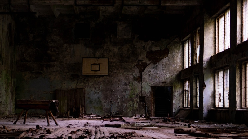 board, wall - Building Feature, indoors, grunge, house, old, messy, gym, inside Of, black, peeling Off, horror, room, window, daytime, no People, sport centre
