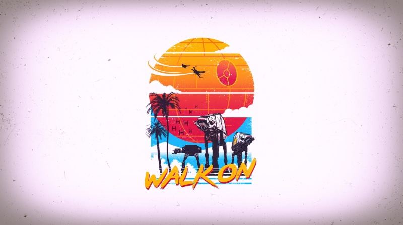 AT-AT, Walk on, Background, by Vincent Trinidad, Vincenttrinidad, Retro take on the Beach Vibe of Scarif, Vincent Trinidad, Minimalism, Star Wars, by Vincenttrinidad