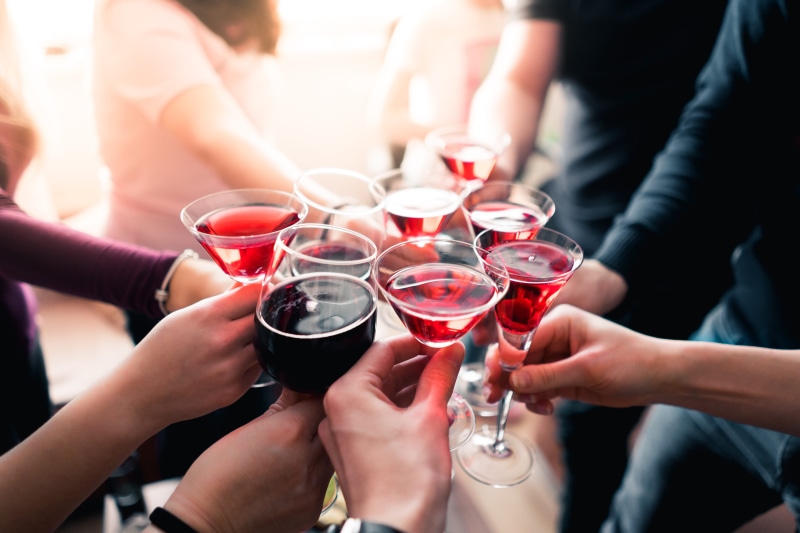 women, vibes, celebrating, group, 4K, colorful, human body part, fun, cheers, drink, party - social event, human hand, wine, bar, bday, friends, cocktail