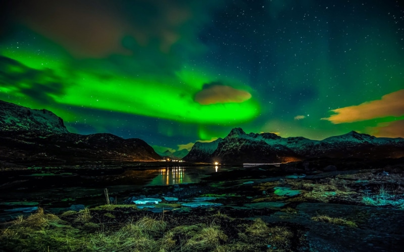 Norway, 1080P, polar night, Lofoten Islands, aurorae, retouching, landscape