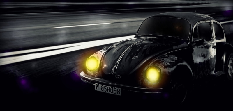 automotive, illuminated, motion, car headlights, lighting equipment, wheel, vw, sport, super beetle, outdoors, 1080P, antique, volkswagen, black, Beetle