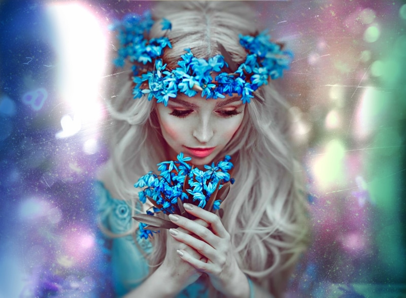 retouch, flowers, girls, spring, 1080P