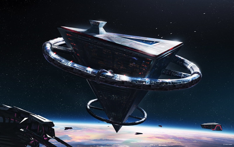 science fiction, space, spacestation, 720P, artwork
