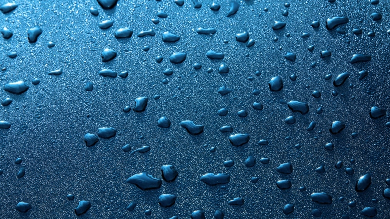 surface, blue, close up, drop, macro photography, liquid bubble, bluish, water drops, azure, 4K, water