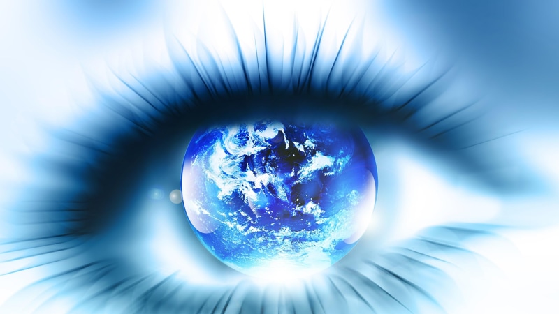 graphics, globe, digital art, planet, sphere, blue, earth, close up, bluish, 4K, electric blue, fantasy art, eye, world