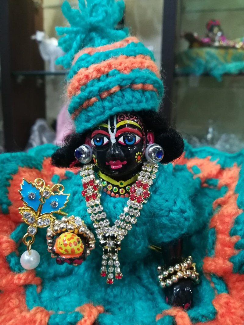 creativity, krishna, portrait, celebration, disguise, decorated, no people, human representation, indoors, aman, art and craft, bluish, multi colored, close-up