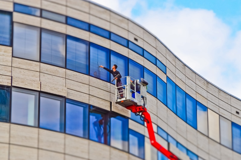 building, working, blue, sky, modern, adult, men, home, occupation, pallet truck, office, building exterior, tilt shift, office building exterior, facade