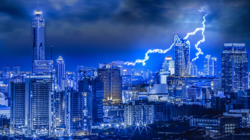 urban skyline, night, city, 1080P, sky, bangkok, office building exterior, cityscape, thailand, architecture, illuminated, tower, metropolis, building exterior