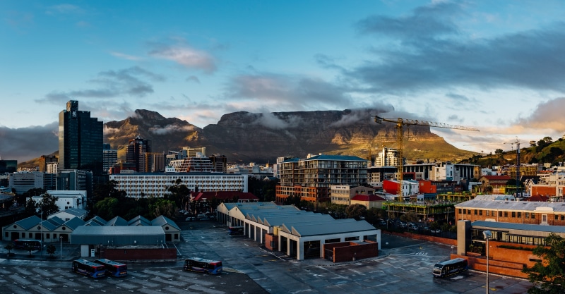 travel destinations, sunrise, 5K, sun, cape town, day, transportation, architecture, nature, mountain, skyscraper, cityscape, water, clouds, table, cloud - sky
