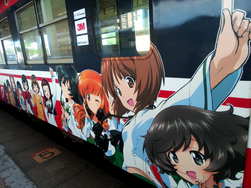 multi colored, public transportation, bus, female likeness, people, representation, Anime, mode of transportation, rail transportation, passing, Japan