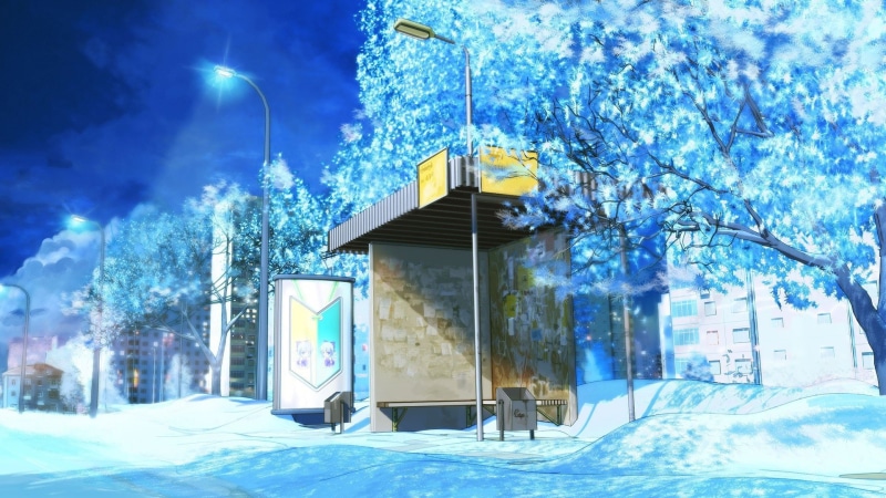 1080P, nature, sign, sky, no people, tree, cold temperature, outdoors, city, winter, architecture, street, arsenixc everlasting summer street light bus stations snow trees concept art