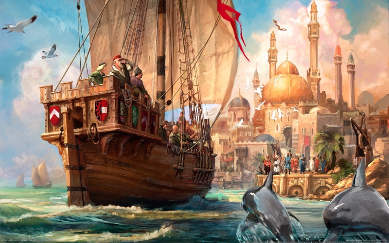 Anno 1404, bosphorus, water, sailboat, travel Destinations, nautical Vessel, mode of transportation, tourism, passenger Ship, galleon, turkey - Middle East