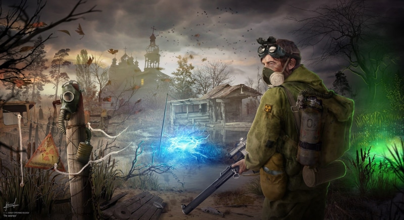 Stalker, anomaly, Sergey Kolosov, 1080P, house, area, art, Chernobyl