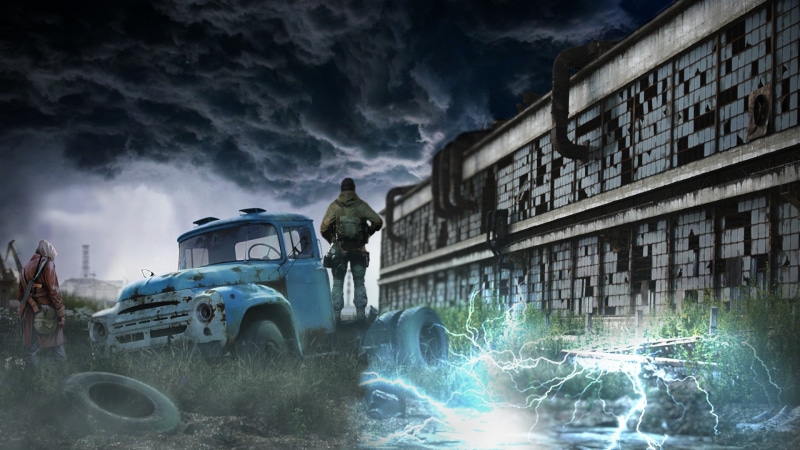 dramatic sky, pickup, architecture, Anomaly, water, motion, soldier, illustration, building exterior, land vehicle, cloud - sky, built structure, mode of transportation