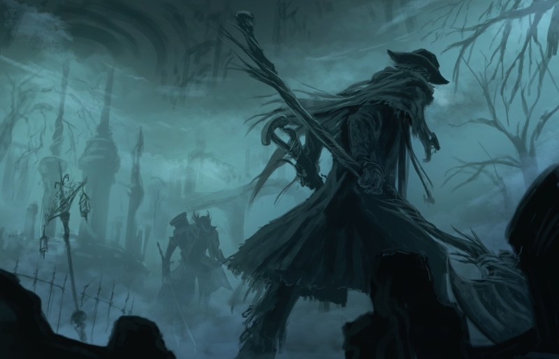 nightlife, people, dark theme, Games, motion, stage - performance space, dancing, cape, women, indoors, animal wildlife, real people, artwork, bloodborne