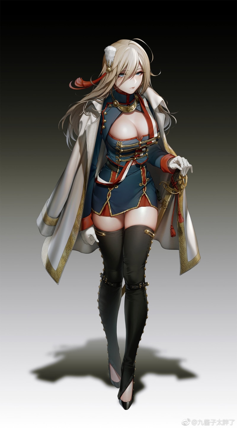female, toy Soldier, toy, people, uniform, studio shot, standing, adult, 2K, human limb, blond hair, medieval, anime, one person, knight - Person, plastic