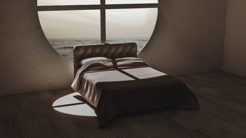 4K, digital art, Corona, home cinema, loft, artwork, trance, bed, arc, florida man, interior design, architecture, zii, interior, 3D, render, bedroom