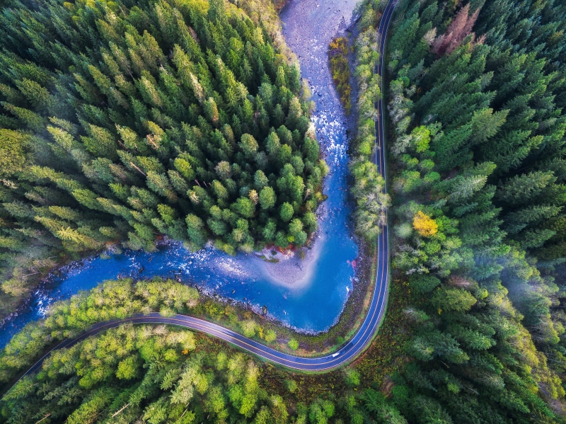 4K, Drone photo, Mountain Loop Highway, 4K, Aerial view