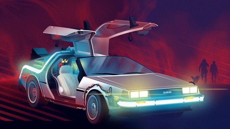 Fiction, Figure, 1080P, Back to the Future, Retrowave, DeLorean DMC-12, DMC, Synthwave, DeLorean, DMC-12, Machine