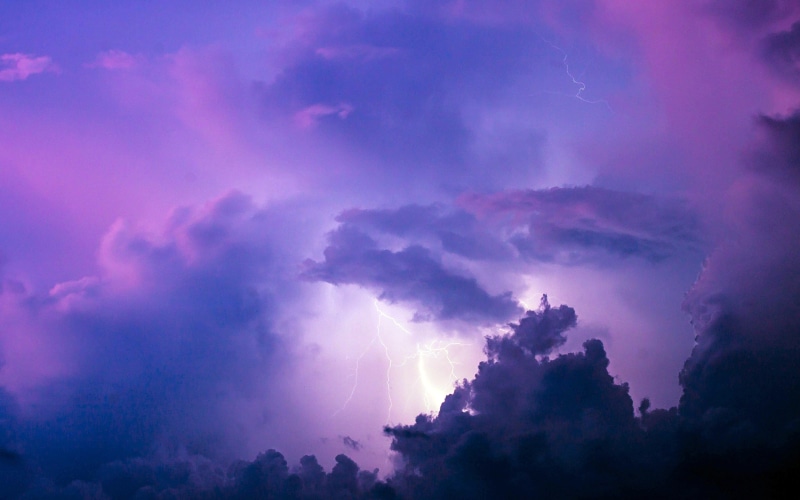 clouds, nature, illuminated, blue, florida, cloudscape, environment, sky, scenics - nature, dramatic sky, tranquility, lightning, purple, summer, no people