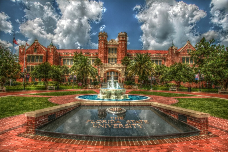 1080P, Florida, HDR, Florida State University, Man Made, Fountain, College, University, Palm Tree