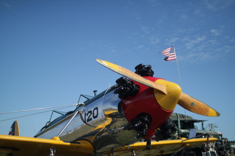 show, stewart florida air show, flag, clear sky, nature, propeller, old