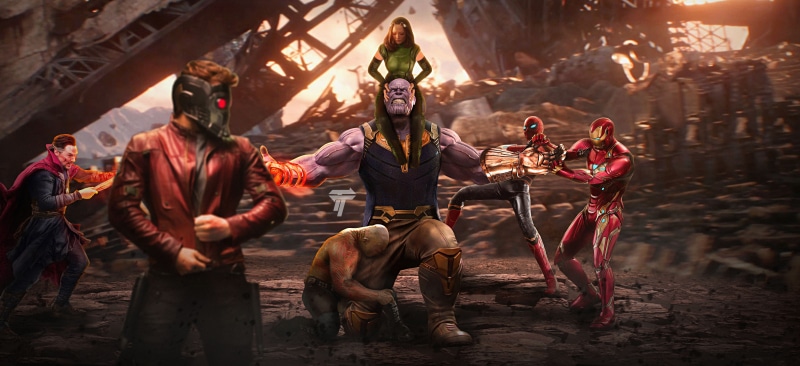 group of people, clothing, mantis, full length, artwork, iron man, people, deviantart, doctor strange, nature, place of worship, thanos, 5K, travel, spiderman